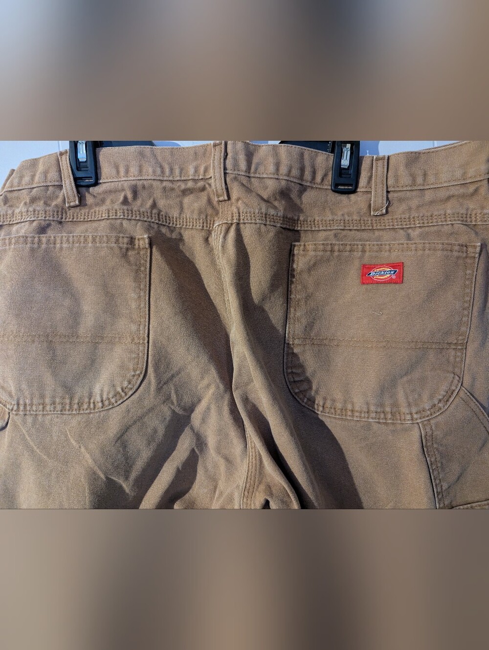 Vintage Mens Dickies Carpenter Pants Tan Heavy Duty Canvas Work Size 42x32